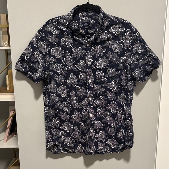 J. Crew Other - J. Crew Dark Flex Washed Blue Floral Button Down Shirt